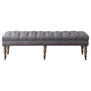 Walkerton Upholstered Bench, Gray