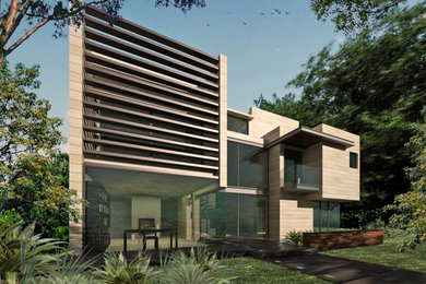 Design ideas for a contemporary house exterior in Other.