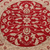 Red Floral Traditional Round Oriental Wool Area Rug Hand-tufted Carpet 10x10