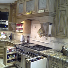 two draws next to ovens