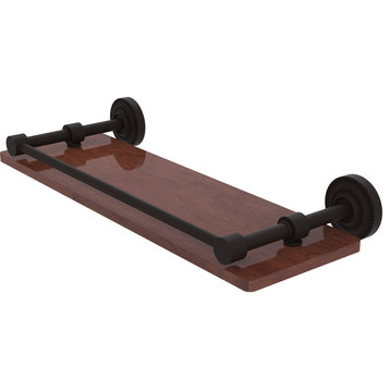 Dottingham 16" Solid Wood Shelf with Gallery Rail, Oil Rubbed Bronze