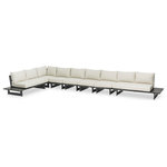 Meridian Furniture - Maldives Cream Water Resistant Fabric Outdoor Patio Modular Sectional - Create your own custom contemporary look on the deck or porch with the addition of this Maldives outdoor patio armless chair. Part of a large collection that lets you mix and match modular pieces to get the look you crave most. This modular sectional has cream water resistant fabric with a base made from grey aluminum, so it's sturdy, tough, and ready to face the elements with impeccable beauty, season in and season out. Shop the contemporary pieces in this collection to create the outdoor entertaining area of your dreams.