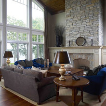 stone fireplace