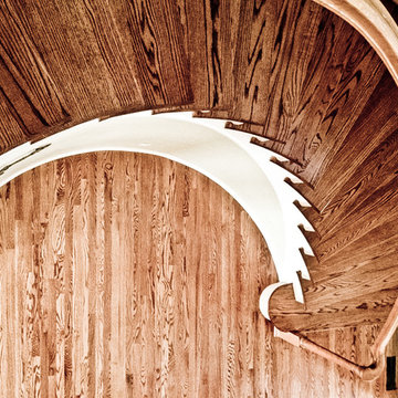 Dark Stained Oak Radial Staircase