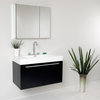 Fresca Senza Vista Modern Bathroom Vanity, FVN8090BW in Black