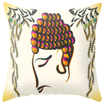 Vibrant Colorful Buddha Pillow Cover, 18"x18"
