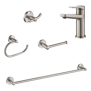 Kraus C-KBF-1401-KEA-188SFS Indy Single Handle Bathroom Faucet in Spot-Free Stai