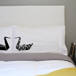 Oh, Susannah Kissing Origami Swan Pillow Case - Products