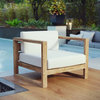 Upland Outdoor Teak Wood Armchair, Natural White
