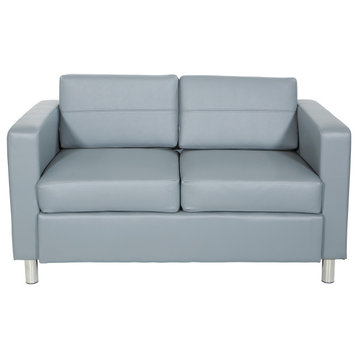 Pacific LoveSeat, Charcoal Gray Faux Leather