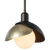 Hubbardton Forge 181183-85-84 Brooklyn Double Shade Mini Pendant in Sterling