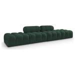 Meridian Furniture - Ames Boucle Fabric Modular Sofa, Green, 4-Piece: 2 Armless Chair, 2 Ottoman - Introduce a touch of modern sophistication to your living area with the exquisite Ames Boucle Fabric Sectional. With plush green boucle fabric and unique design, it will elevate the visual appeal of your living space. This elegant and captivating sectional can be mixed and matched with other pieces from the collection to create an endless array of stunning looks. So, get ready to transform your living area into an inviting and stylish haven with the Ames Boucle Fabric Sectional.
