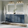 Oswald Bath Vanity, Midnight Blue, 72" Double Sink, Freestanding, Without Mirror