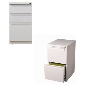 Value Pack (Set of 2) Drawer Mobile Filing Cabinet in White