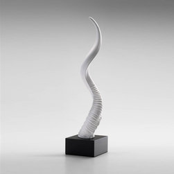White Horn Sculpture - Home Decor
