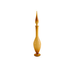 Empoli Amber Cased Glass Decanter - Decorative Jars And Urns