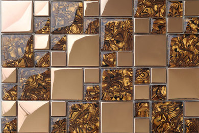 Stainless Steel Glass Mosaic Tile 1941 Metal Tile Backsplash