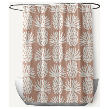 Pineapple Pattern Mauve 70" w x 73" h Shower Curtain