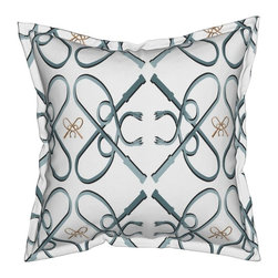 Blue Horse Crop Throw Pillow - Decorative Pillows