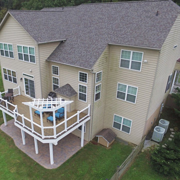 Custom TimberTech Tigerwood Deck with Pergola and Patio in Union Bridge MD