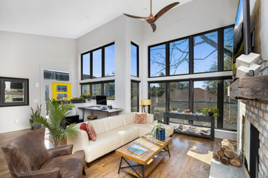 Living room photo in Charlotte