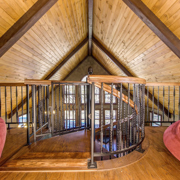 Rustic Loft Spiral Staircase