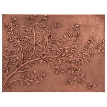 Tree Branches Custom Copper Handmade Wall Decor Copper Kitchen Backsplash Mural, Copper, 47" X 36"