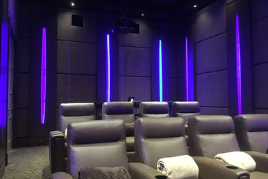 Minimalist home theater photo in Miami