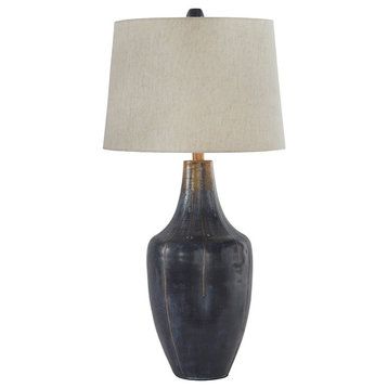 Ashley Furniture Evania Metal Table Lamp in Indigo