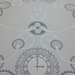Clockwork Silver Wallpaper detail - Wallpaper