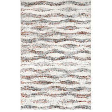 nuLOOM Tristan Contemporary Waves Area Rug, Red 4' x 6'