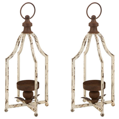 Set of 2 Same Size Farmhouse Metal Lantern