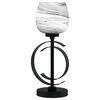 1-Light Table Lamp, Matte Black Finish, 6" Onyx Swirl Glass
