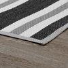 Seattle Contemporary Stripes Area Rug, Black & Gray, 5' X 6'11''