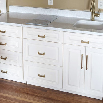 Custom Traditional Raised Panel Kitchenette with Quartz Countertop