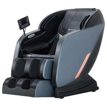 Rolig Black Faux Leather Modern Zero Gravity Recliner Programmable Massage Chair