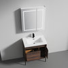 Freestanding Bathroom Vanity Set, Open Shelf, Cali Walnut, 30'' With Acrylic Sink