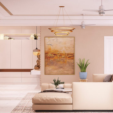 Living Room | 4BHK | Contemporary Design | Artis Interiorz | Bangalore