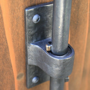 Dark Bronze Cane Bolt for Double Gates, shown in the Up position