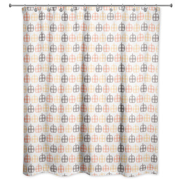 Plaid Pumpkin Pattern 71"x74" Shower Curtain