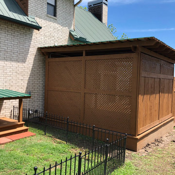 Lake house deck, cover, and dog door porch with cover