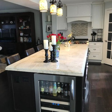 Quartzite Kitchen Island with double ogee edge
