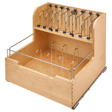 Wood Base Cabinet Food Storage Pull Out Organizer With Soft Close, 20.5"