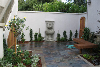 Backyard with Custom Arbor & Water Feature