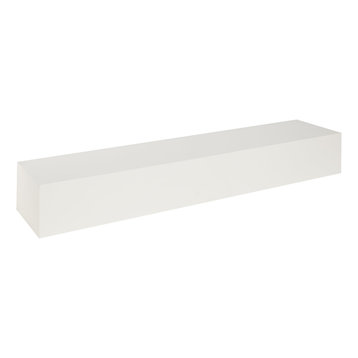 Kate and Laurel Box Wood Floating Wall Shelf, 36, White
