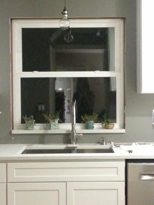 Square 60/40 sink faucet placement dilemma