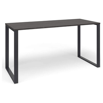 Desk, Commercial Grade Design With Metal Legs and Rectangular Top, Grey