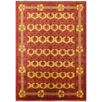 Art Deco Oriental Hand Knotted Modern Area Rug 9x12, P4009