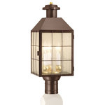 Norwell Lighting - American Hertitage Post Light, Bronze, Clear Glass - See Image 2 For Metal Finish