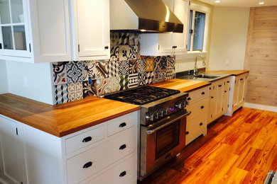 Example of a beach style kitchen design in New York